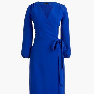J. Crew Blue Crepe Wrap Dress Size 2 Worn Once